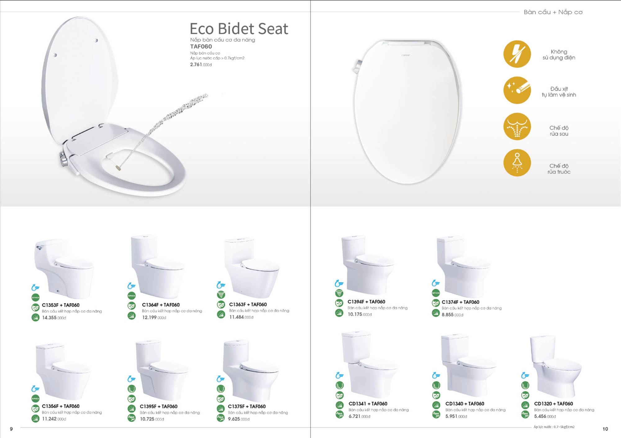 Catalogue và Bảng giá Thiết bị vệ sinh CAESAR mới nhất T7 2024 /Page 6